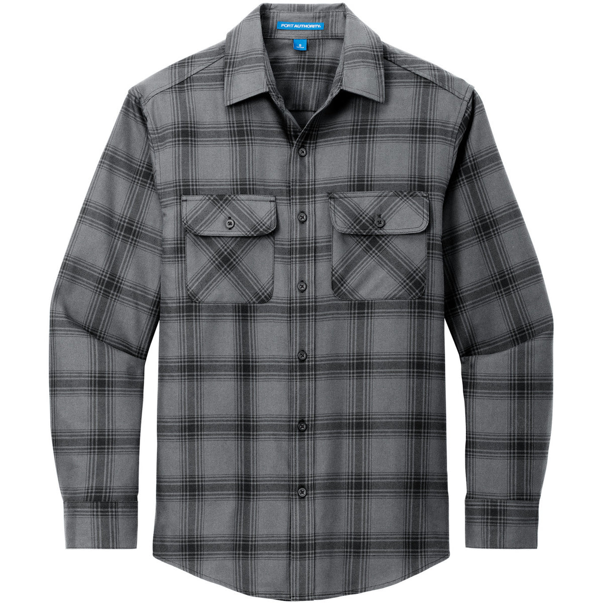 W668-Grey/ Black Open Plaid